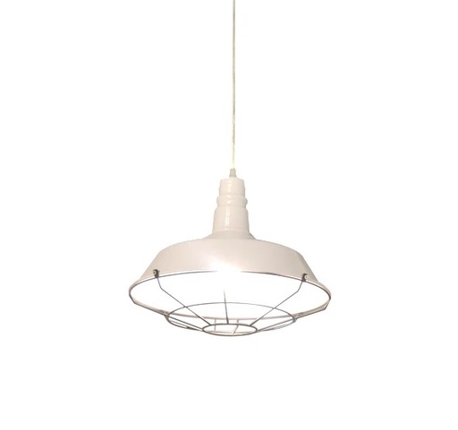 [LAM-770-26163B-WH] LAMPARA COLGANTE 40 W E27 110-120 V 36 CM X 30 CM COLOR BLANCO REF. 26163B-WH MARCA 770 LIGHTS