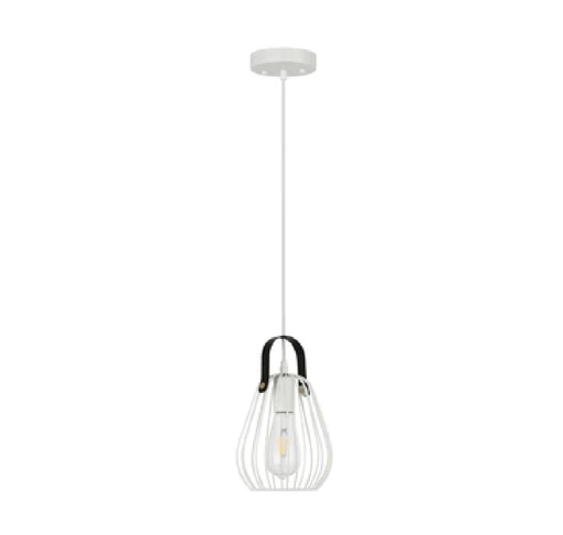 [LAM-770-26714C-WH] LAMPARA COLGANTE 60 W E27 17 D X 27 CM COLOR BLANCO REF. 26714C-WH MARCA 770 LIGHTS