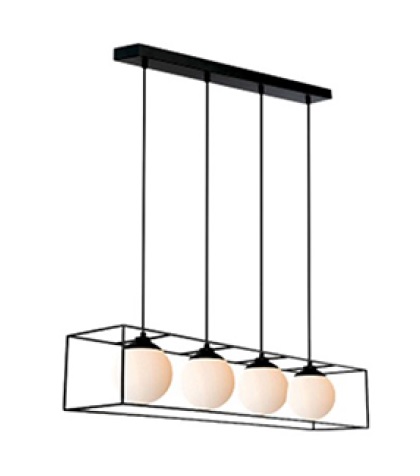 [LAM-770-26860B-4H] LAMPARA COLGANTE 4 X E14 40W 100 CM X 20 CM X 150 CM COLOR GRIS REF. 26860B-4H MARCA 770 LIGHTS