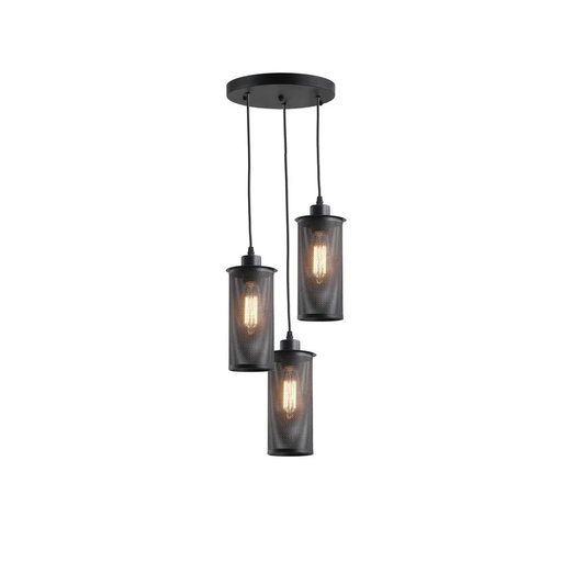 [LAM-770-26891A-3P] LAMPARA COLGANTE 40 W E27 25 CM X 120 CM COLOR NEGRO REF. 26891A-3P MARCA 770 LIGHTS