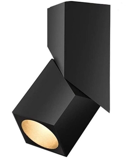 [LAM-AIS-X00230L7T9] LAMPARA TECHO LED COB GIRATORIA 360° TIPO CUADRADO 12W 3000K COLOR NEGRO 265V REF.0L7T9 MARCA AISLAN