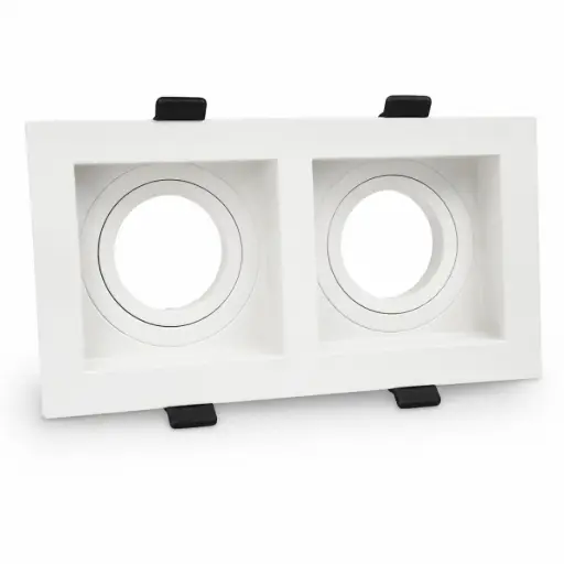 [LAM-ART-SQ03D-WH] LAMPARA MULTISPOT CUAD 3.5" DIRIG. DOBLE BLANCO GU10 P/EMP (C/SOCATE) REF.SQ03D-WH MARCA ARTIG LIGHT