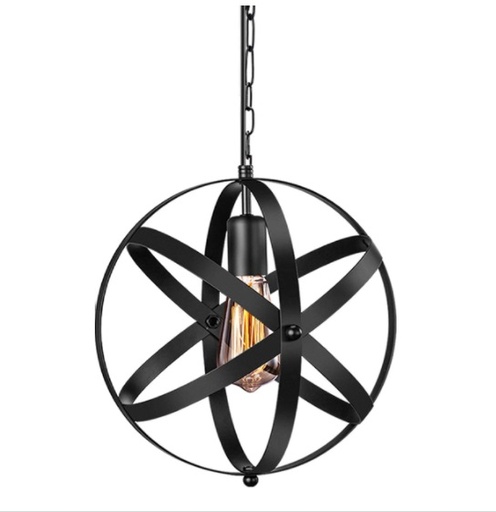 [LAM-ASN-X001UUCLLV] LAMPARA COLGANTE DE TECHO INDUSTRIAL ESFERA VINTAJE E27 60W 110V METAL NEGRO REF. X001UUCLLV ASNXCJU