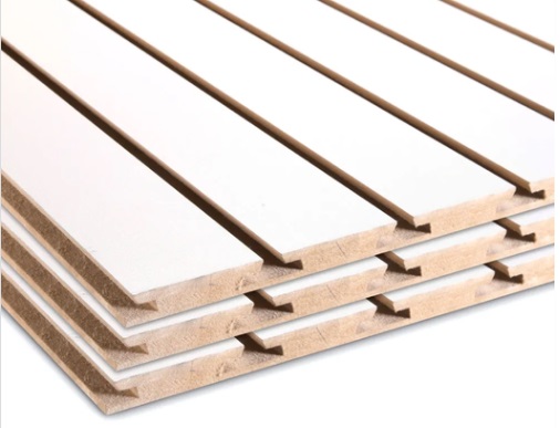 [LAM-BAR-1337] LAMINA DE MDF ACANALADA CON PERFIL COLOR BLANCO 18MM X 1,22 X 2,44 MTS MARCA MASISA / IMECA