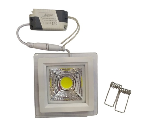 [LAM-BL-COB-VIDRIO-6W-SQ] LAMPARA LED 6W LUZ BLANCA 6500K CUADRADA MODELO COB-VIDRIO REF.GL-COB-WH-6W-SQ /201051 MARCA BILIGHT