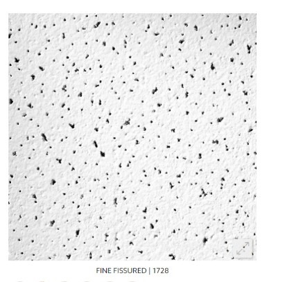 [LAM-BUI-1728] LAMINA DE FIBRA MINERAL FISSURED DE 1/2" 60 CM X 60 CM ( 2´ X 2´ ) REF.1728 MARCA AMSTRONG