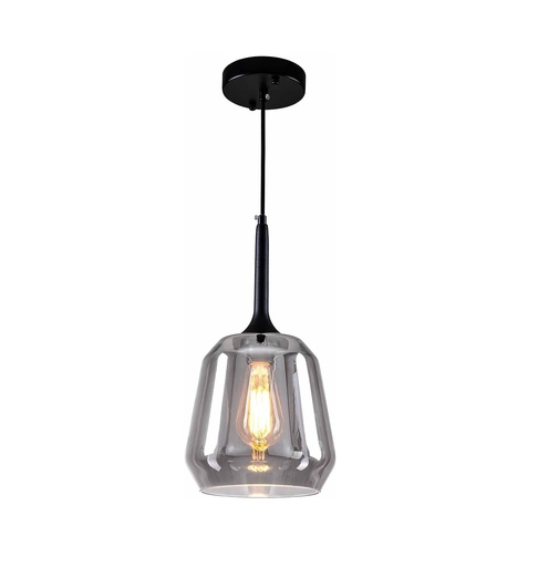 [LAM-HAS-B0C7K9QLC8] LAMPARA COLGANTE DE VIDRIO 1 X E27 60W 7.9" X 7.9" X 9" COLOR GRIS REF. B0C7K9QLC8 MARCA HASUN