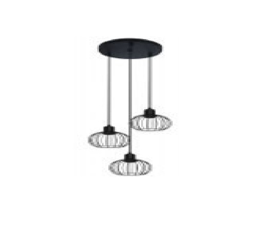 [LAM-HEA-LUM09170] LAMPARA LED INTELIGENTE COLGANTE E27 X 3 NORDICA VINTAGE NEGRA COD. 004349 MARCA HEA LIGHT
