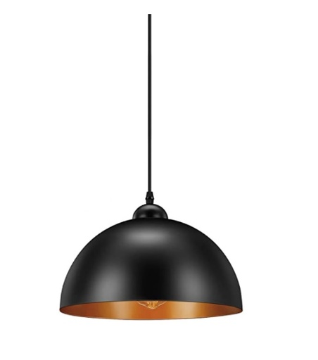 [LAM-LIC-X002UD7HUR] LAMPARA COLGANTE DE TECHO INDUSTRIAL VINTAGE E27 60W 120V COLOR NEGRO/BRONCE MARCA LICPERRON