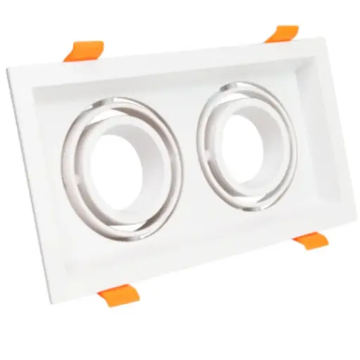 [LAM-LUM-325] LAMPARA SPOT CUADRADO 8" 20 CM X 11 CM PARA 2 MR16 / GU10 COLOR BLANCO REF. LUM-325 MARCA LUMIND