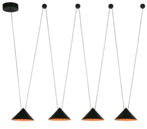 [LAM-LUM-LUM-1053] LAMPARA COLGANTE SPICA 48W 3000K COLOR NEGRO-NARANJA REF. LUM-1053 MARCA LUMIND
