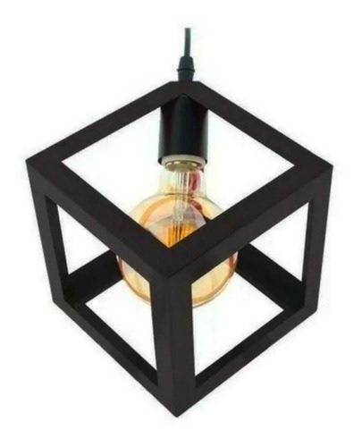 [LAM-LUM-LUM-105] LAMPARA COLGANTE DECORATIVA RETRO CUBO COLOR NEGRO REF. LUM-D067B MARCA LUMIND