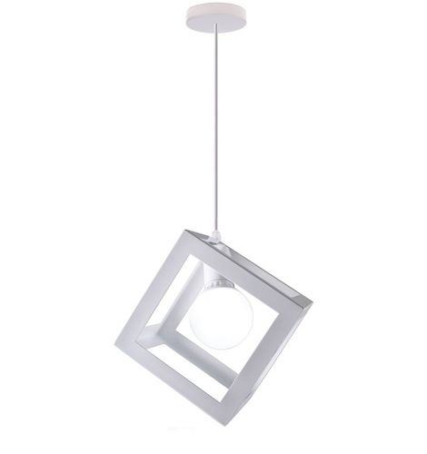 [LAM-LUM-LUM-106] LAMPARA COLGANTE DECORATIVA RETRO CUBO COLOR BLANCO REF. LUM-D067W MARCA LUMIND