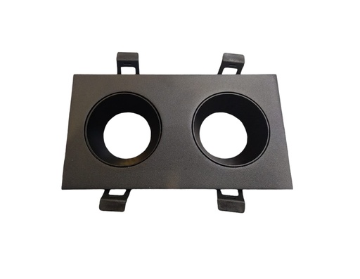 [LAM-LUM-LUM-1370-B] LAMPARA SPOT DOBLE CUADRADO P/DICROICO GU10 NRGRO C/SOC REF.LUM-1370-B MARCA LUMIND