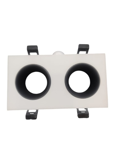 [LAM-LUM-LUM-1370-WB] LAMPARA SPOT DOBLE CUADRADO P/DICROICO GU10 HONEY COMB BLANCO-NEGRO REF.LUM-1370-WB MARCA LUMIND