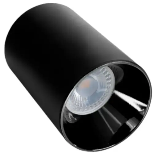[LAM-LUM-LUM-323] LAMPARA TECHO TIPO CILINDRO NEGRO CON NEGRO PARA GU10 (CON SOCATE) 71 X H 105 MM REF. LUM-323 LUMIND