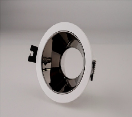 [LAM-LUM-LUM-348] LAMPARA SPOT REDONDO 3.5" PARA DICROICO GU10 COLOR BLANCO CON NEGRO REF.LUM-348 MARCA LUMIND