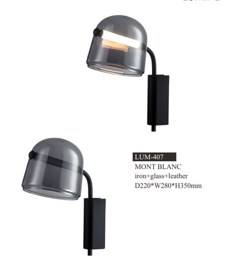 [LAM-LUM-LUM-407] LAMPARA DE PARED DECORATIVA 12W 4000K MOD. MONT BLANC COLOR SMOKY REF. LUM-407 MARCA LUMIND