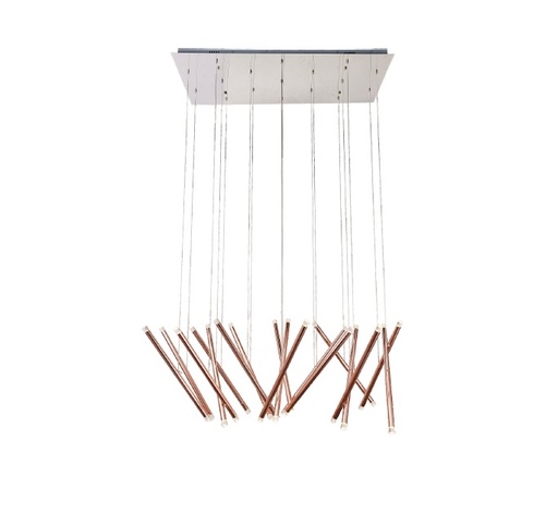 [LAM-LUM-LUM-412] LAMPARA COLGANTE DECORATIVA COB 34 X 6W 3000K ALTAI COLOR ROSE GOLD REF.LUM-412 MARCA LUMIND