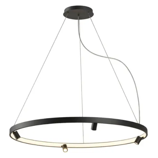 [LAM-LUM-LUM-417] LAMPARA COLGANTE DECORATIVA ARO 98 CM 5W 3000K MOD. FOGO COLOR NEGRO MATE REF.LUM-417 MARCA LUMIND