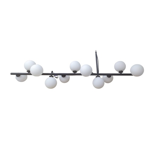 [LAM-LUM-LUM-420] LAMPARA COLGANTE DECORATIVA G9 MOD.TIBETI BASE NEGRA ESFERAS BLANCAS REF.LUM-420 MARCA LUMIND
