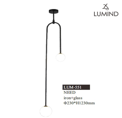 [LAM-LUM-LUM-551] LAMPARA COLGANTE DECORATIVA PARA G9 23 X 23 CM MOD. NEED REF.LUM-551 NEGRO MARCA LUMIND