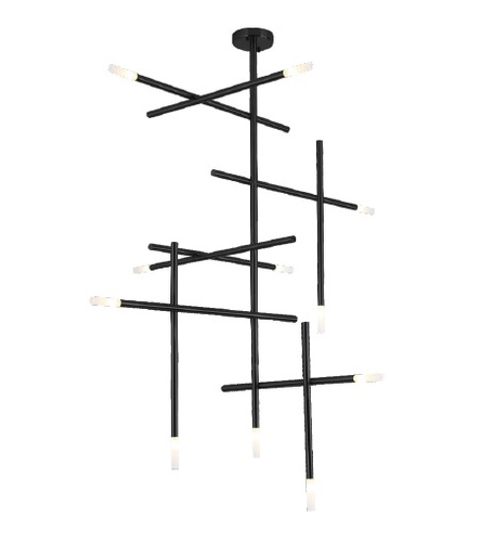 [LAM-LUM-LUM-589] LAMPARA COLGANTE DECORATIVA G4 X 10 3000K IP20 90X110CM LANA NEGRO REF.LUM-589 MARCA LUMIND