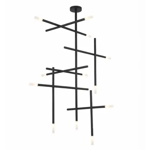 [LAM-LUM-LUM-589] LAMPARA COLGANTE DECORATIVA G4 X 10 3000K IP20 90X110CM LANA NEGRO REF.LUM-589 MARCA LUMIND