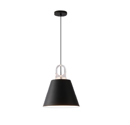[LAM-LUM-LUM-597] LAMPARA COLGANTE DECORATIVA 1 X E27 20 X 34 CM MOD. TAJO BLACK DORADO REF.LUM-597 NEGRO MARCA LUMIND