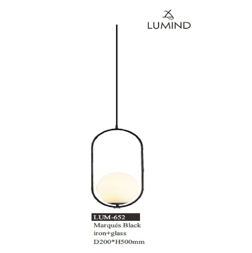 [LAM-LUM-LUM-653] LAMPARA COLGANTE DECORATIVA E14 MOD. MARQUES BLACK NEGRO REF.LUM-653 MARCA LUMIND