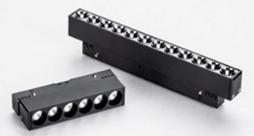 [LAM-LUM-LUM-668] LAMPAR LED LINEAL MULTISPOT 18W 48V 4000K 33X2.2X2.5MM NEGRO P/RIEL MAGNET. LUM-668 LUMIND