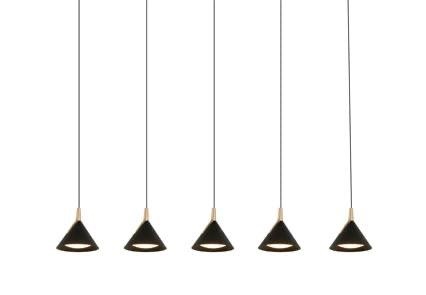 [LAM-LUM-LUM-720] LAMPARA COLGANTE DECORATIVA 40W 3000K IP20 15X140CM HUT COLOR NEGRO-DORADO REF.LUM-720 MARCA LUMIND