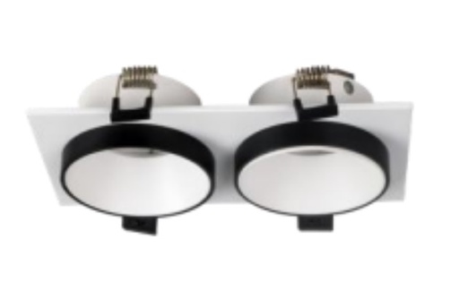 [LAM-LUM-LUM-883] LAMPARA SPOT DOBLE CUADRADO EMPOTRABLE P/DICROICO GU10 SEMI SUPERF. BLANCO REF.LUM-883 MARCA LUMIND