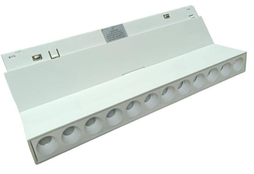 [LAM-LUM-LUM-916] LAMP LED LINEAL MULTISPOT ORIENTAB. 12W 48V 3000K 22 X 11 X 2.2 CM BCO P/RIEL MAGNET. LUM-916 LUMIND