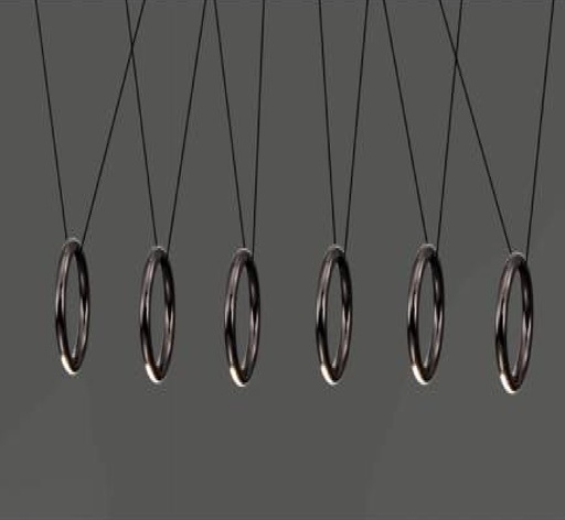 [LAM-LUM-LUM-989] LAMPARA COLGANTE DECORATIVA 30W 3000K 40 CM CANIS SIX PEAR BLACK EPISTAR REF.LUM-989 MARCA LUMIND