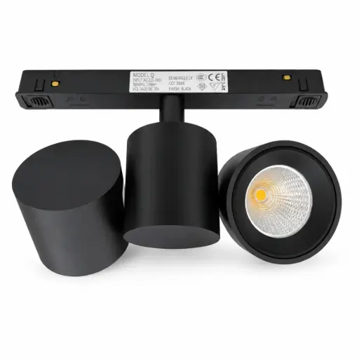 [LAM-LUX-ESA4152R] LAMPARA LED INTEGRADA T/BALA 2 X 5W 3000K 48V DIRIGIBLE P/RIEL MAGNETICO NEGRO LUX.ESA4152R LUXOLAR
