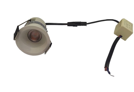 [LAM-LUX-LUX.GP-4065-BC-B] LAMPARA LED MINI SPOT LIGHT P/ EMPOTRAR 3 W 3000 K 30° COLOR BLANCO REF. GP-4065-BC-B MARCA LUXOLAR