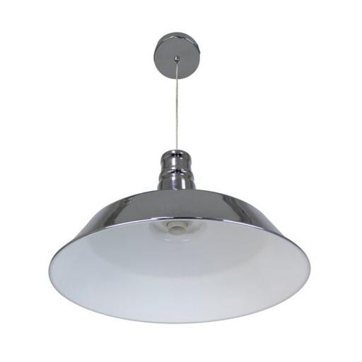 [LAM-LUX-LUX014SL] LAMPARA COLGANTE PIATTINO E27 40W 46 CM X 120 CM C/BOMB.CROMADO REF. LUX014SL MARCA LUXOR
