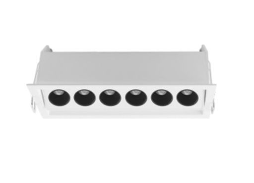 [LAM-LUX-MF06AB.BC.B] LAMPARA LED LINEAL MULTI SPOT 6 X 12W 3000K 36° 100-240V 12.5 X 3.5 CM P/EMBUTIR COLMENA LUXOLAR
