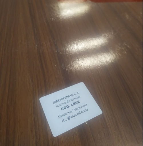 [LAM-MAC-LB02] LAMINA DE BAMBOO 8 MM X 1,22 MTS X 2,44 MTS COLOR MARRON CLARO CON BETA MACHIFERMA