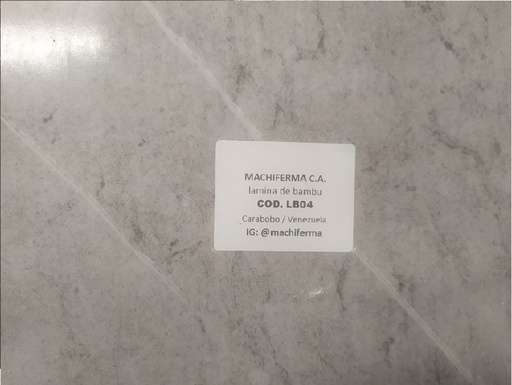 [LAM-MAC-LB04] LAMINA DE BAMBOO 8 MM X 1,22 MTS X 2,44 MTS COLOR GRIS CLARO CON BETA MACHIFERMA