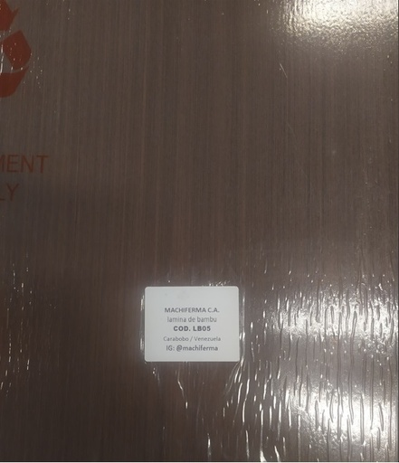 [LAM-MAC-LB05] LAMINA DE BAMBOO 8 MM X 1,22 MTS X 2,44 MTS COLOR MARRON MEDIO CON BETA MACHIFERMA