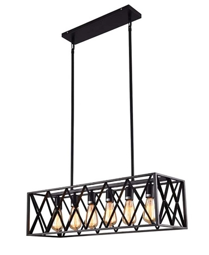 [LAM-MIR-5BOM] LAMPARA COLGANTE NEGRA 5 PUNTOS E27 COLOR NEGRA MARCA MIRREA