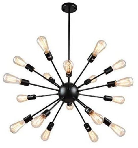 [LAM-MIR-XD3218] LAMPARA COLGANTE DE TECHO MOD SPUTNIK 18 PUNTOS E27 120V COLOR NEGRO REF. XD3218 MARCA MIRREA