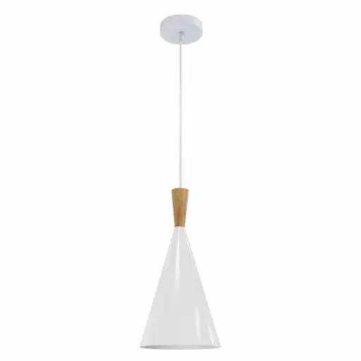 [LAM-PIE-00108003] LAMPARA COLGANTE 60W E27 18,5 X 37 CM EINAR COLOR BLANCO - MADERA REF. 00108003 MARCA PIERROT