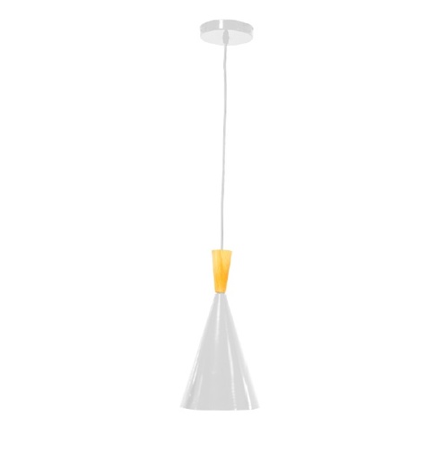 [LAM-PIE-00108046] LAMPARA COLGANTE 60W E27 28.5 X 37 CM EINAR BLANCO BRILLANTE MADERA REF. 00108046 MARCA PIERROT