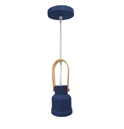 [LAM-PIE-00108080] LAMPARA COLGANTE 60W E27 28 X 11.5 X 11.5 CM ATLI AZUL BLANCO BRILLANTE REF. 00108080 MARCA PIERROT
