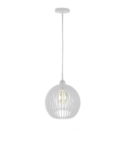 [LAM-PIE-00108345] LAMPARA COLGANTE 60W E27 22 X 22 X 20 CM CAIN WOOD COLOR BLANCO REF. 00108345 MARCA PIERROT