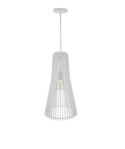 [LAM-PIE-00108349] LAMPARA COLGANTE 60W E27 25 X 25 X 45 CM ELI WOOD COLOR BLANCO REF. 00108349 MARCA PIERROT