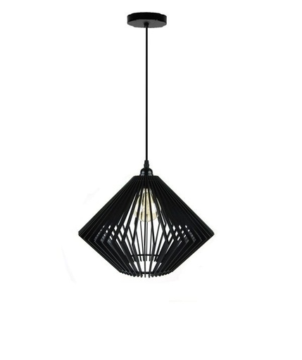 [LAM-PIE-00108355] LAMPARA COLGANTE 60W E27 36,6 X 36,6 X 26 CM ARIEL WOOD COLOR NEGRO REF. 00108355 MARCA PIERROT